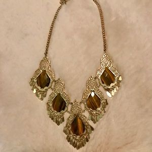 KENDRA SCOTT TIGERS EYE VALORA BIB NECKLACE